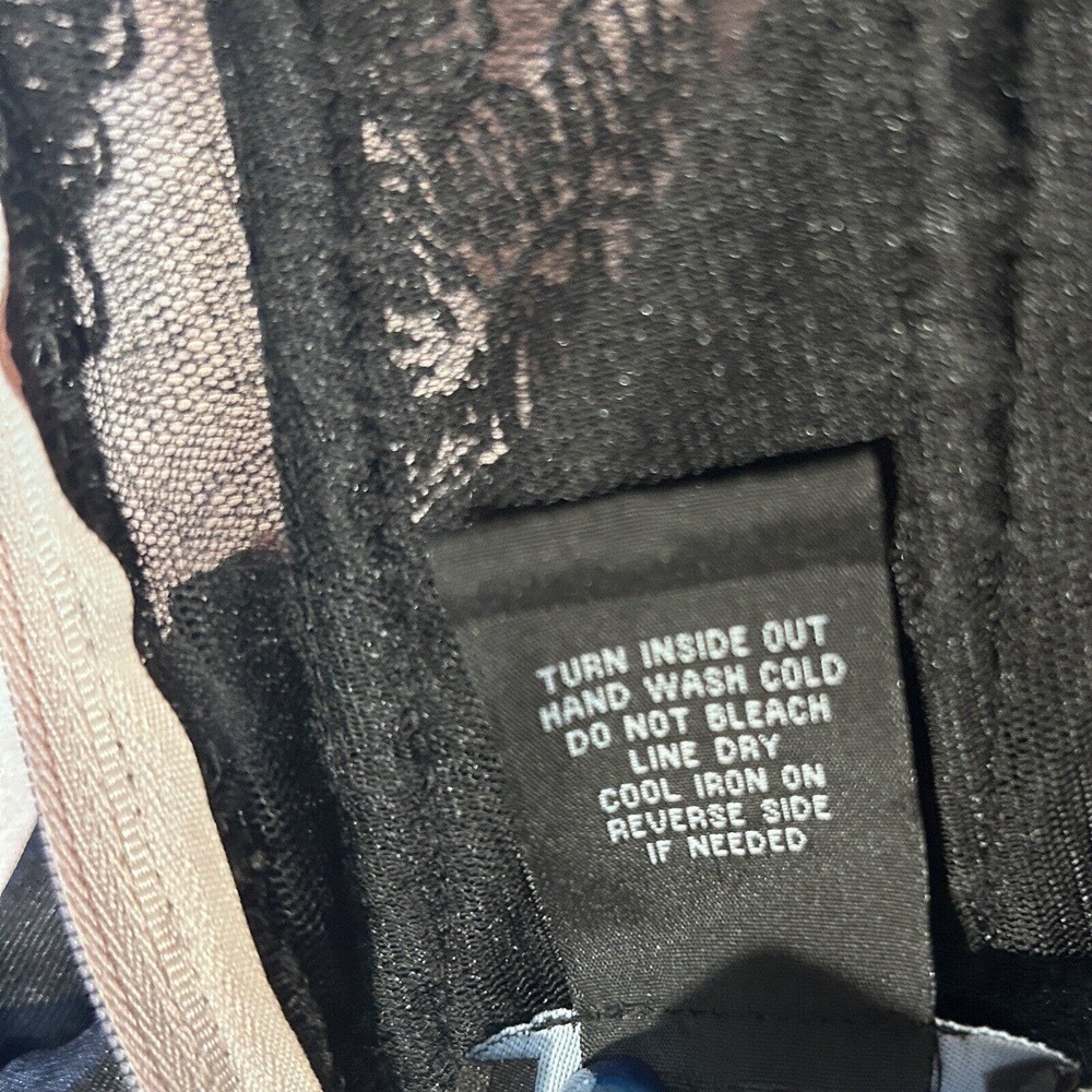 Teeze Me Corset Back Ball Gown Strapless Formal Maxi Peach Black Tie Prom Dress - Picture 16 of 16